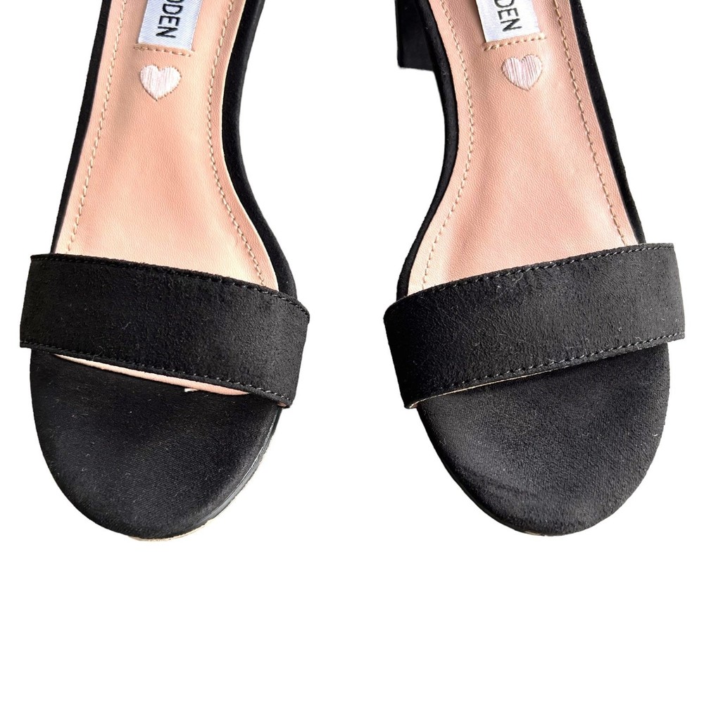 Steeve Madden Black Dress Sandals Microsuede JCarrson Women’s Size 2. - Picture 3 of 12